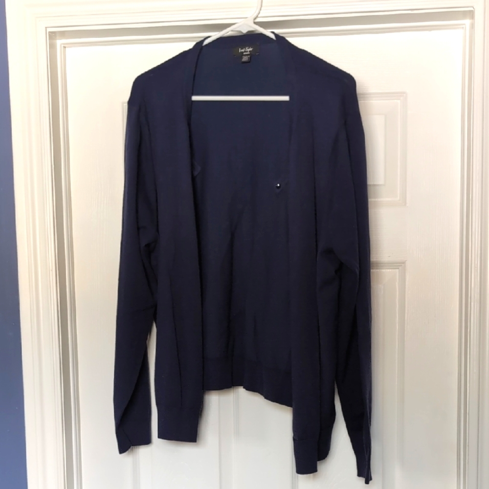 Lord & Taylor Navy Blue Knit Sweater